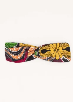 Hot Coton Du Monde Bandeau africain noeud headband fleurs jaunes Jaune/Orange