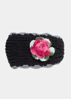 Outlet Coton Du Monde Bandeau Fleur Noir