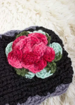 Outlet Coton Du Monde Bandeau Fleur Noir