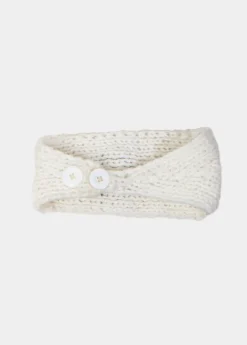 Hot Coton Du Monde Bandeau Pompon Blanc