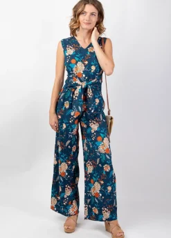 Cheap Coton Du Monde Combi Pantalon femme habillé HENRY bleu tendance