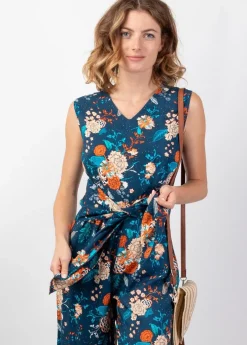 Cheap Coton Du Monde Combi Pantalon femme habillé HENRY bleu tendance