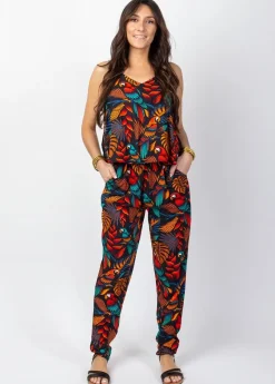 Cheap Coton Du Monde Combi Pantalon fines bretelles LOUCIA imprimé exotique Ara