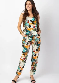 Cheap Coton Du Monde Combi Pantalon fines bretelles LOUCIA imprimé tropical Tiger