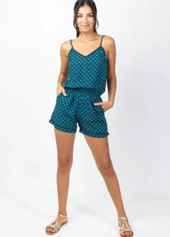 Store Coton Du Monde Combi Short fluide taille élastiquée ROMY bleu Albizia Bleu
