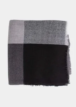 Outlet Coton Du Monde Echarpe à carreaux Carreaux Noir/Blanc