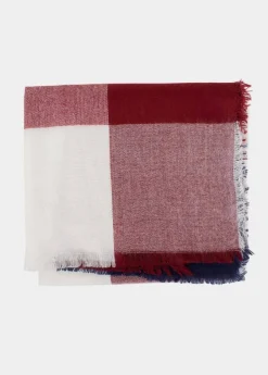 Sale Coton Du Monde Echarpe à carreaux Carreaux Rouge/Bleu