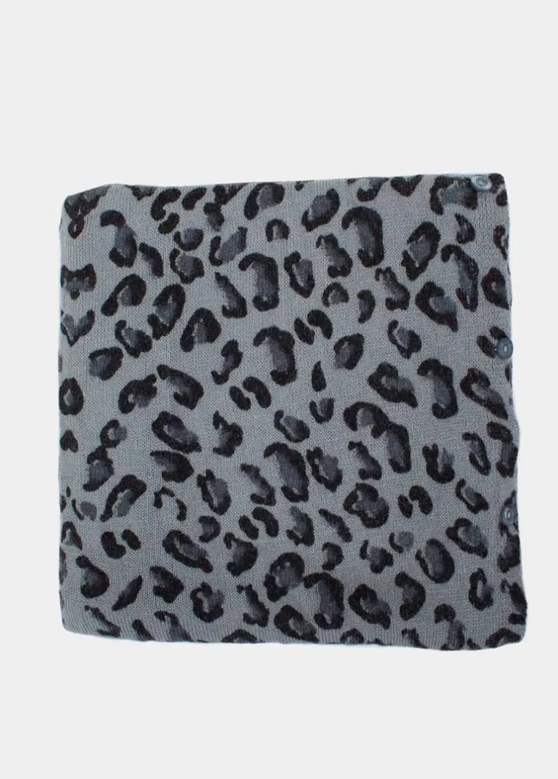 Clearance Coton Du Monde Echarpe Multiposition Léopard Gris