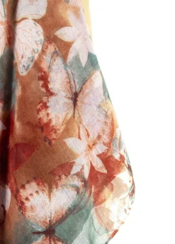 Best Sale Coton Du Monde Foulard Papillons Papillons Beige