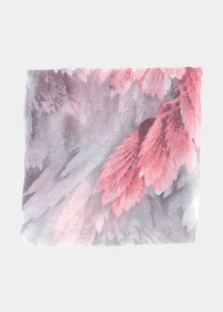 Shop Coton Du Monde Foulard Plume Plumes Gris