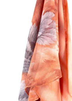 Store Coton Du Monde Foulard Plume Plumes Orange