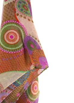 Best Coton Du Monde Foulard Rosace Hippie Vert Violet