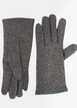Discount Coton Du Monde Gants Unis Strass Anthracite