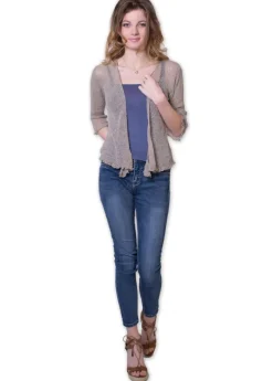 Online Coton Du Monde Gilet en maille YASMINA Beige