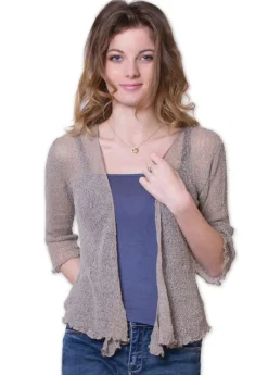 Online Coton Du Monde Gilet en maille YASMINA Beige