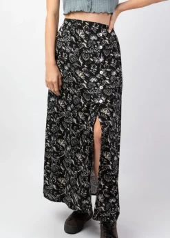 Flash Sale Coton Du Monde Jupe longue fendue hiver en viscose épais LIBERTY motif cachemire Orient