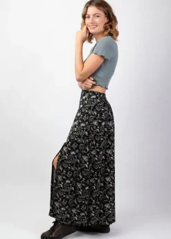 Flash Sale Coton Du Monde Jupe longue fendue hiver en viscose épais LIBERTY motif cachemire Orient