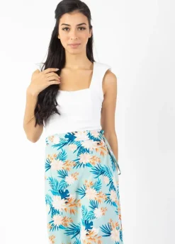 Cheap Coton Du Monde Jupe longue portefeuille fluide LEVY Exotique Menthe