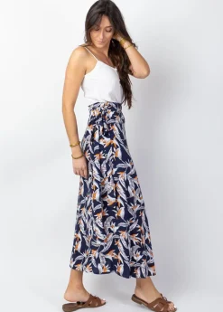 Cheap Coton Du Monde Jupe longue portefeuille LEVY bleu marine 14 Marine