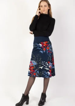 Fashion Coton Du Monde Jupe midi en coton JYOTI imprimé végétal Japan Hiver