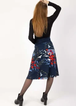 Fashion Coton Du Monde Jupe midi en coton JYOTI imprimé végétal Japan Hiver