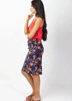 Hot Coton Du Monde Jupe midi fluide TRACY imprimé fleuri Hanami