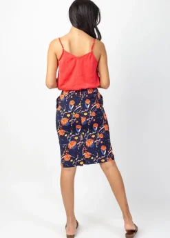 Hot Coton Du Monde Jupe midi fluide TRACY imprimé fleuri Hanami