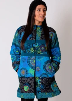 Cheap Coton Du Monde Manteau doublé polaire KWANGO ethnique Bleu