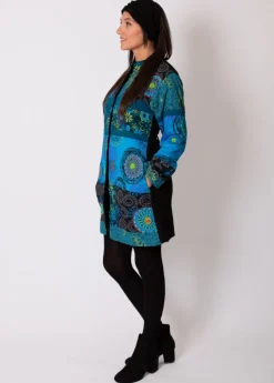 Cheap Coton Du Monde Manteau doublé polaire KWANGO ethnique Bleu