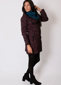 Cheap Coton Du Monde Manteau doublé polaire OLENIO fleuri Bordeaux