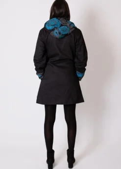 New Coton Du Monde Manteau doublure polaire LUGANO ethnique Bleu