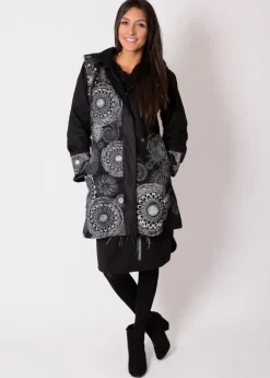 Cheap Coton Du Monde Manteau doublure polaire LUGANO ethnique Gris