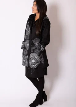 Cheap Coton Du Monde Manteau doublure polaire LUGANO ethnique Gris