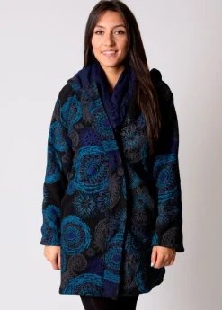 Store Coton Du Monde Manteau veste polaire LASTO ethnique Bleu