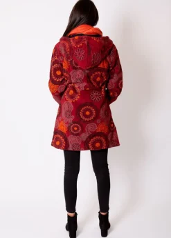 Fashion Coton Du Monde Manteau veste polaire LASTO ethnique Bordeaux