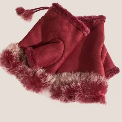 Flash Sale Coton Du Monde Mitaines Fourrure Bordeaux