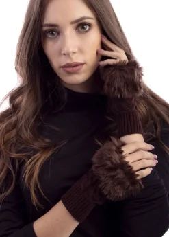 Best Coton Du Monde Mitaines Laine Marron