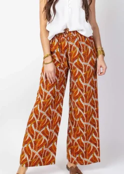 Discount Coton Du Monde Pantalon femme ethnique MILLY orange Savane Orange