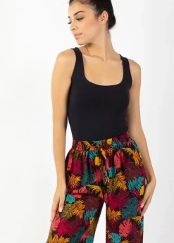 Flash Sale Coton Du Monde Pantalon fluide taille élastiquée MILLY motif tropical Palme Orange