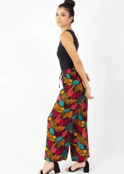 Flash Sale Coton Du Monde Pantalon fluide taille élastiquée MILLY motif tropical Palme Orange