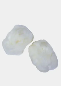 Best Coton Du Monde Poignets Fourrure Blanc