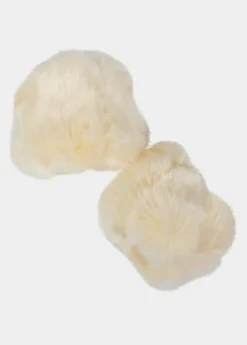 Shop Coton Du Monde Poignets Fourrure Beige