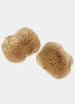 Store Coton Du Monde Poignets Fourrure Taupe