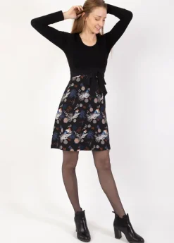 Cheap Coton Du Monde Robe ceinturée en coton INDIRA imprimé floral Narcisse Hiver