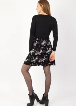 Cheap Coton Du Monde Robe ceinturée en coton INDIRA imprimé floral Narcisse Hiver