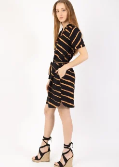 Clearance Coton Du Monde Robe chemise courte JAVA tie and dye noir New Tie&Dye Noir