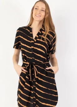 Clearance Coton Du Monde Robe chemise courte JAVA tie and dye noir New Tie&Dye Noir