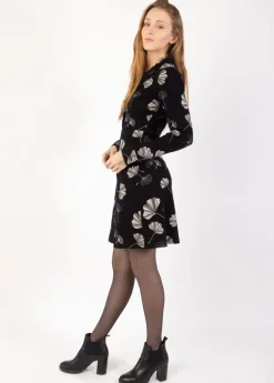 Sale Coton Du Monde Robe chemise en coton JAYA imprimé ginkgo