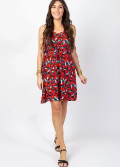 Discount Coton Du Monde Robe courte à bretelles LENA fleurie Poppies