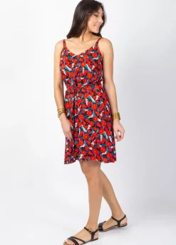 Discount Coton Du Monde Robe courte à bretelles LENA fleurie Poppies